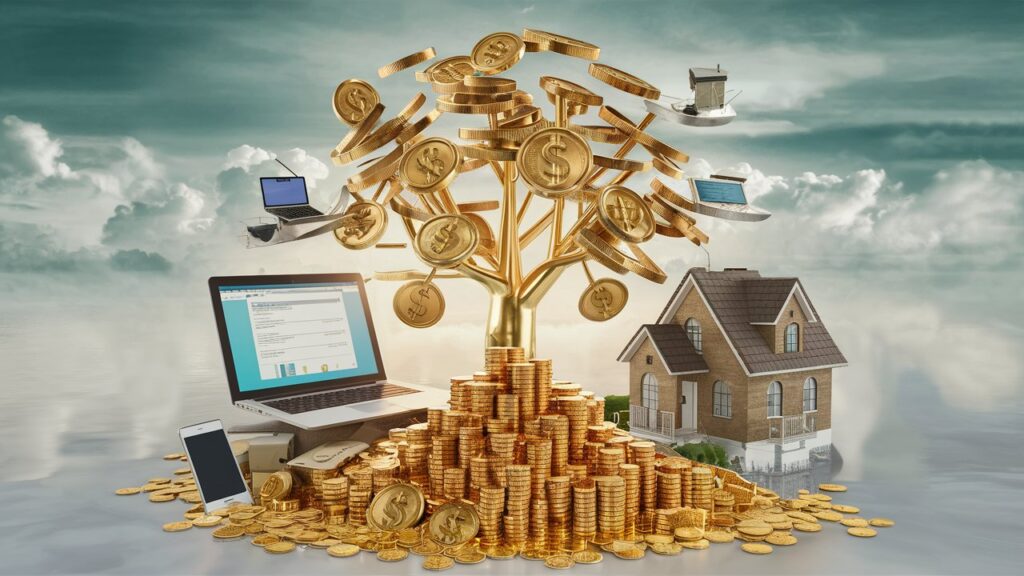 a tree of money indicating passive income