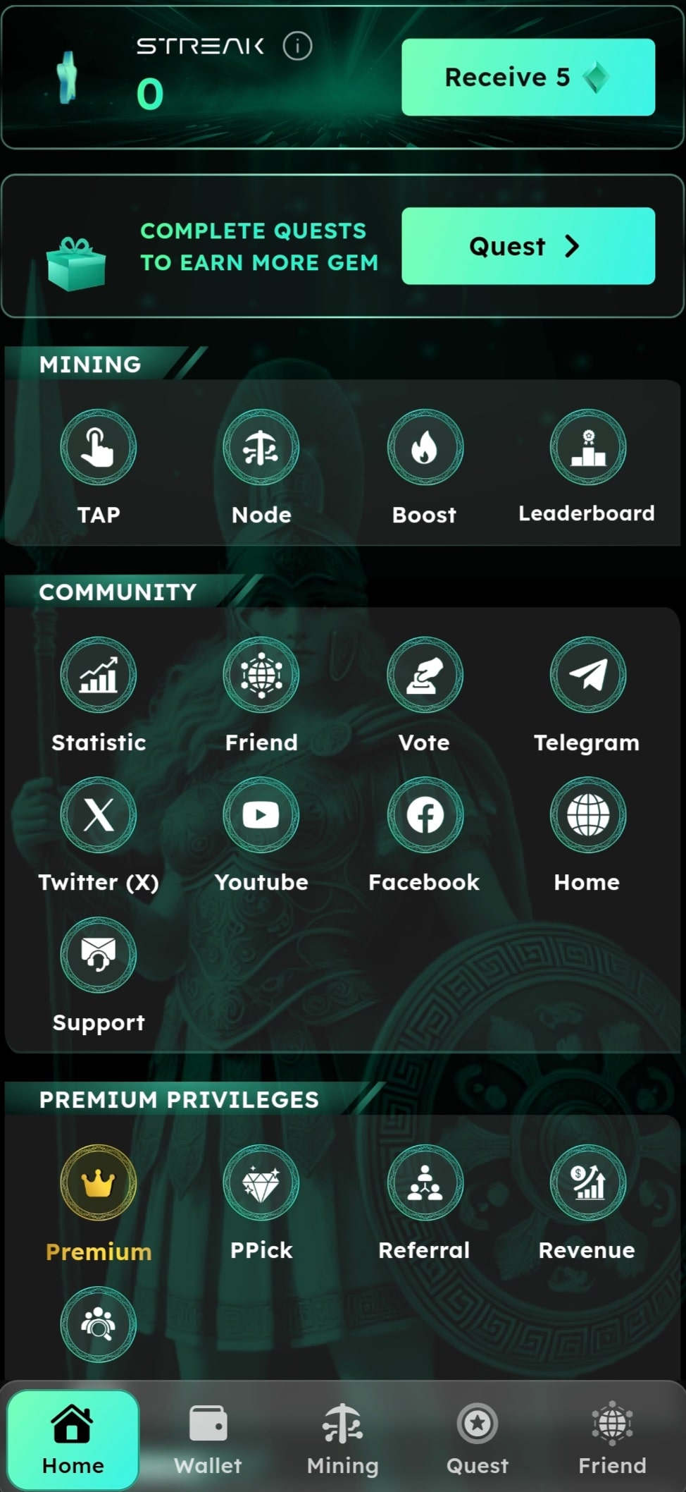 Athene Crypto App home page